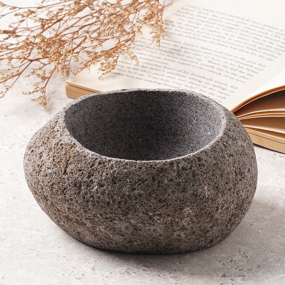 파인다이닝 발리 자연석 스톤 오발 볼 샐러드 파스타 디저트볼 1개, 12cm - 상세 이미지 5