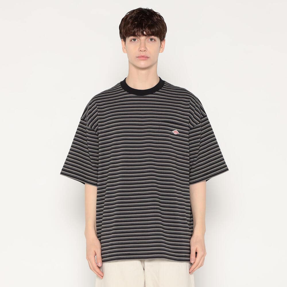 단톤 반팔티 MEN'S BIG SILHOUETTE POCKET T-SHIRT STRIPE 25SS 스트라이프 티셔츠 DNB251M103-0006 - 상세 이미지 4