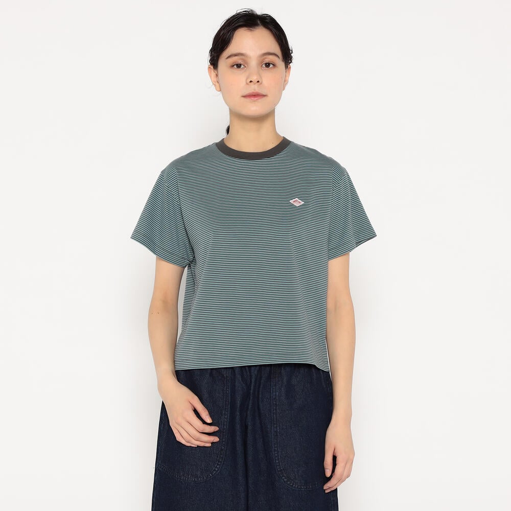 단톤 반팔티 WOMEN'S SHORT SLEEVE SEMI CROP T-SHIRT STRIPE 25SS 스트라이프 티셔츠 DNB251L103-0004 - 상세 이미지 5