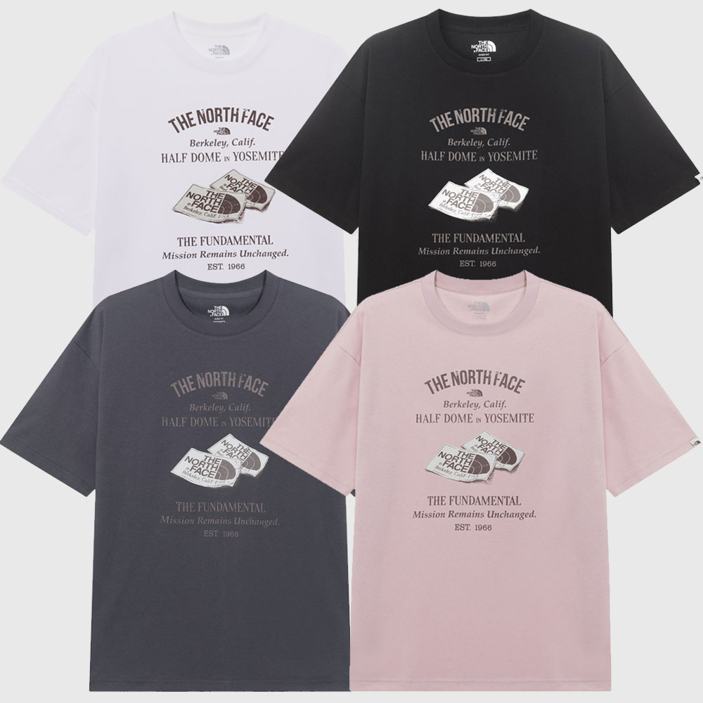 노스페이스화이트라벨 반팔 오버핏 레트로 티셔츠 라운드티 NT7UR05K