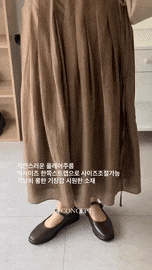 바르본 빅사이즈 텐셀주름롱스커트 (브라운) 상세 이미지 22