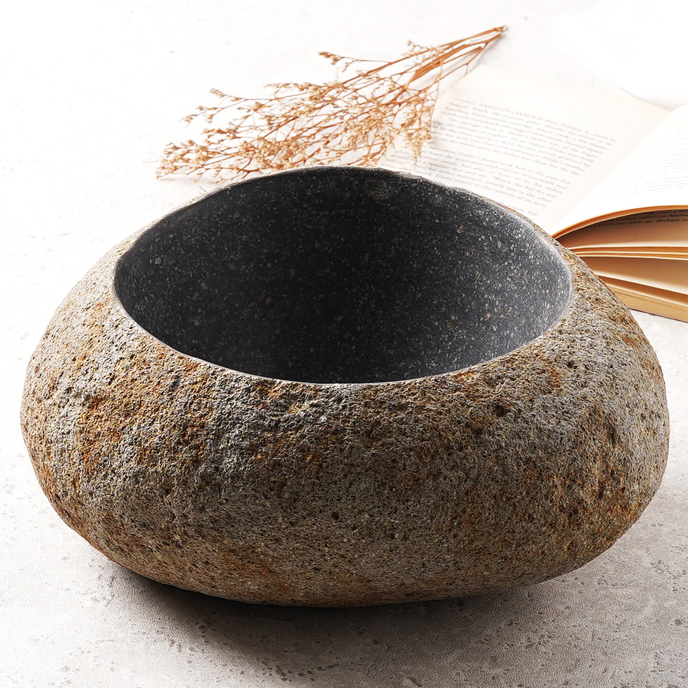 파인다이닝 발리 자연석 스톤 오발 볼 샐러드 파스타 디저트볼 1개, 23.8cm - 상세 이미지 5