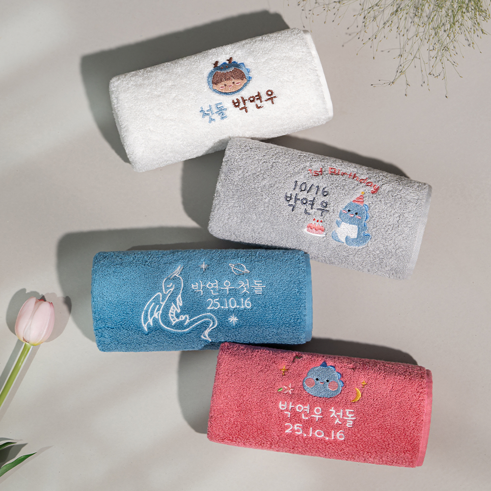 돌 답례품 수건 돌잔치 인쇄 소규모 첫돌 항균코마 30수 170g - 상세 이미지 2