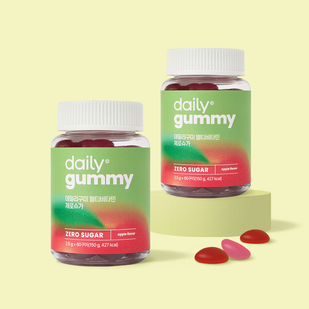 데일리 구미 멀티비타민 젤리 제로슈가 2.5g (병) 60구미, 2개