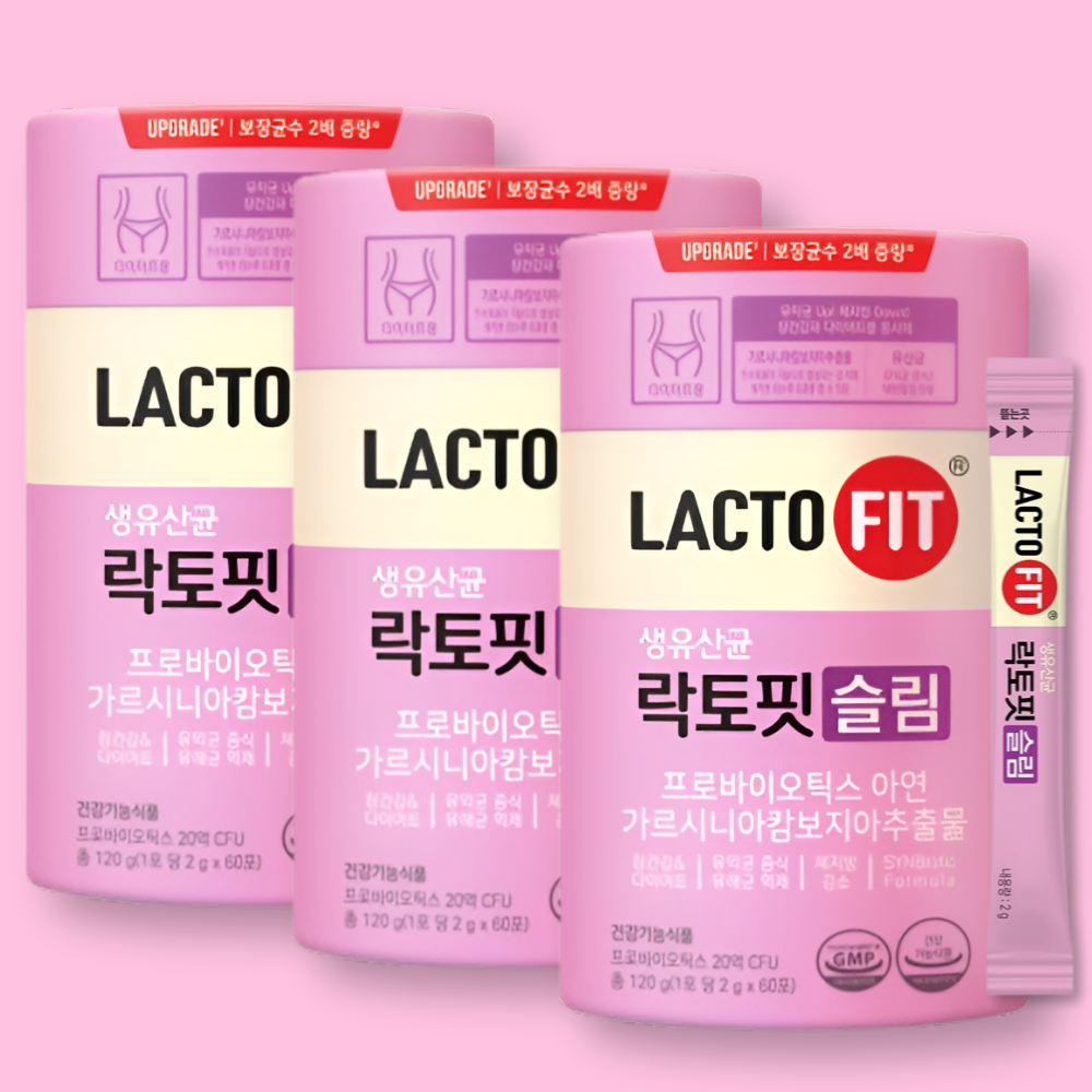 종근당건강 락토핏 슬림 2g 60포 x 3통 장건강 유산균 - 상품 이미지