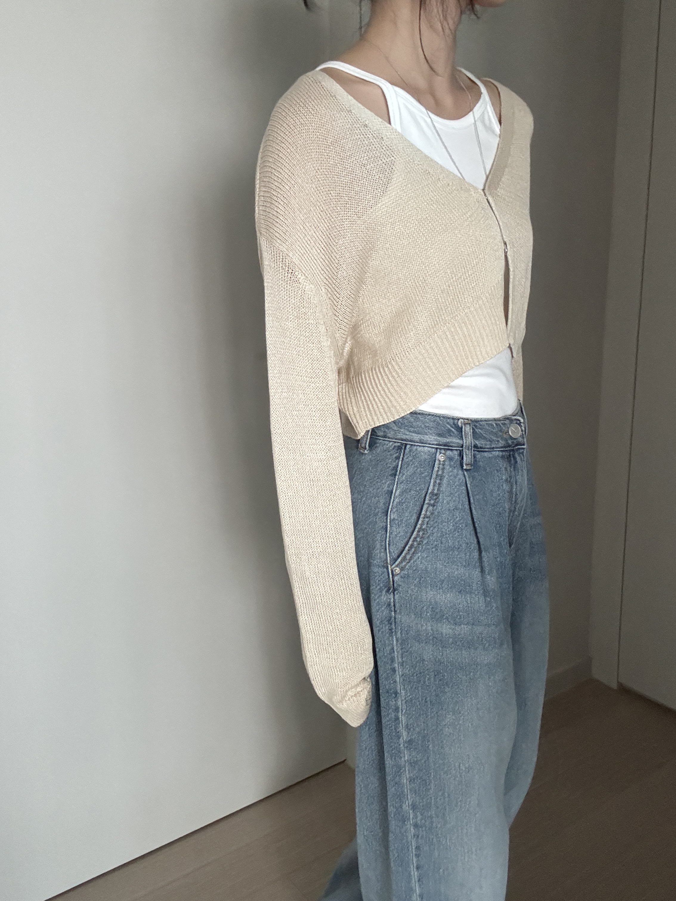 헤더 크롭 가디건 3color 상세 이미지 11