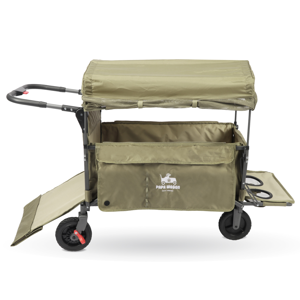 파파웨건 특대형 저상형 강아지유모차 개모차 캐노피 노견 대형견 다견용 강아지웨건 브레이크