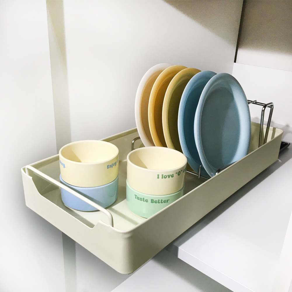 슬라이딩선반 주방정리선반 싱크대 하부장정리 양념통정리대 크림 20cm