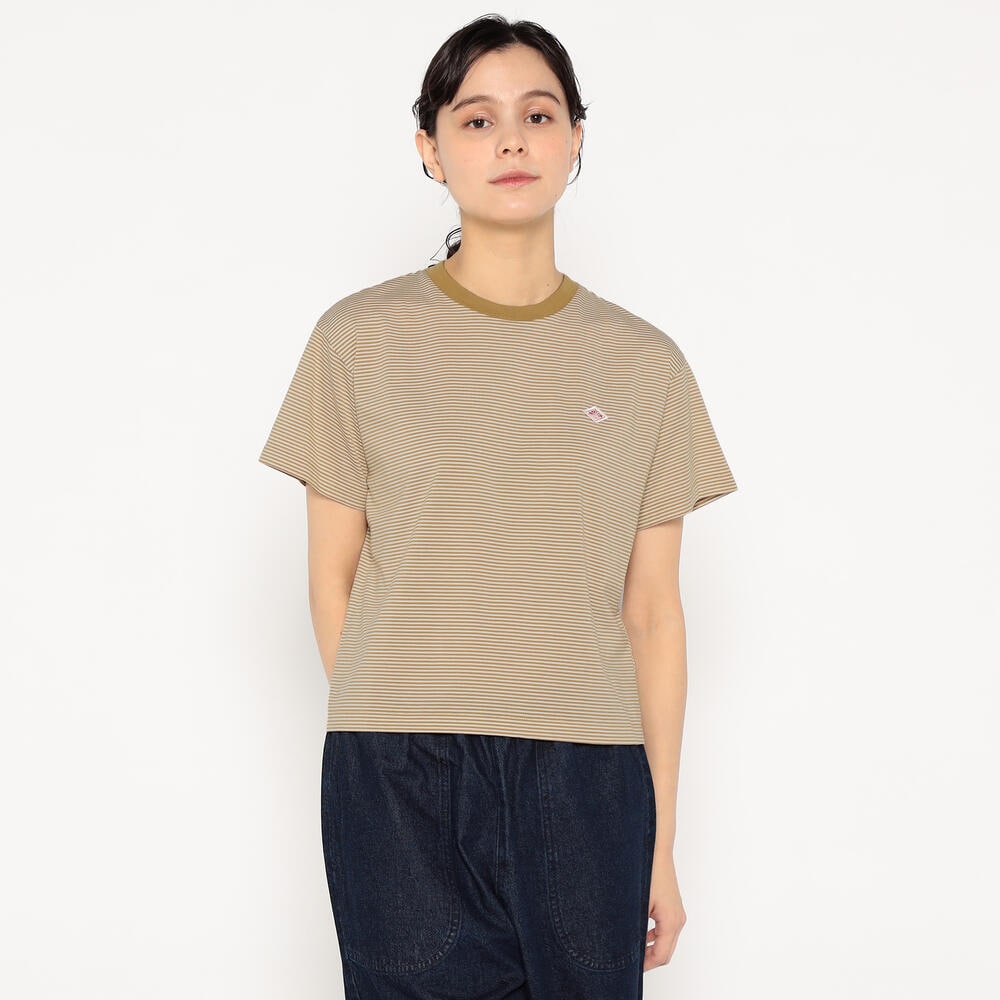 단톤 반팔티 WOMEN'S SHORT SLEEVE SEMI CROP T-SHIRT STRIPE 25SS 스트라이프 티셔츠 DNB251L103-0004 - 상세 이미지 4