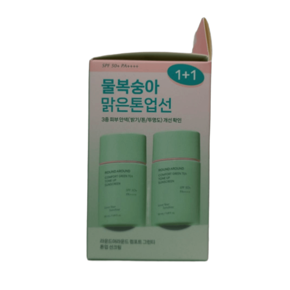 라운드어라운드 컴포트 그린티 톤업 선크림 50ml 2개 : 일동상사