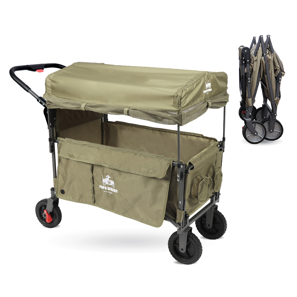 파파웨건 특대형 저상형 강아지유모차 개모차 캐노피 노견 대형견 다견용 강아지웨건 브레이크