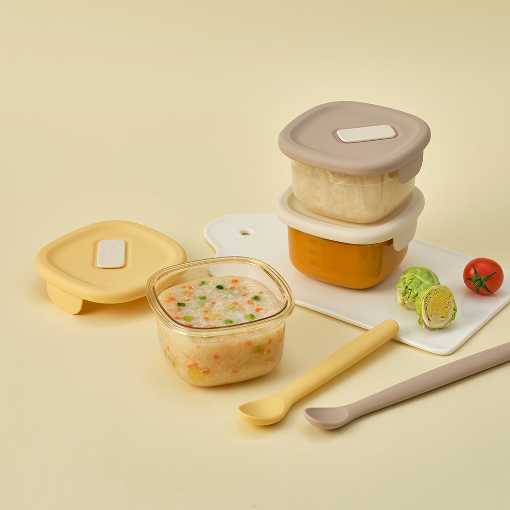 마더케이 PPSU 이유식용기 2종세트 260ml 초기이유식 보관 통 눈금이유식