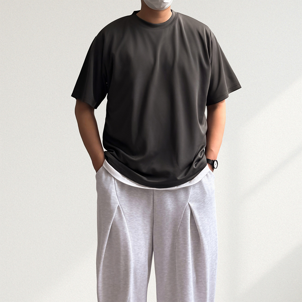 1+1 무지티 쿨티 메쉬반팔티 냉감티셔츠 - 상세 이미지 5