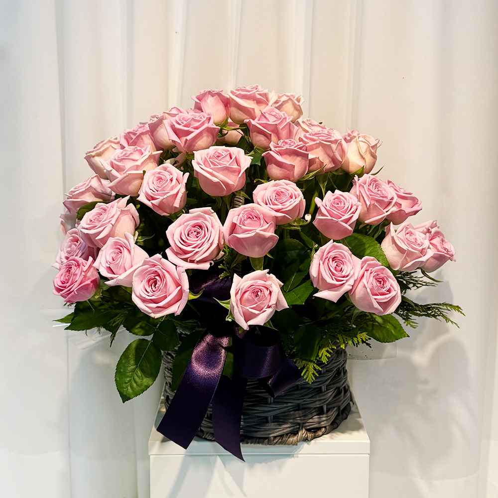 파주 장미 50송이 꽃바구니 어버이날 스승의날 꽃배달서비스 부모님 선물 생화 농장직영