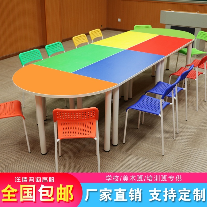 유치원책상 과외 미술학원 보육원 단체 테이블 조립 공부 제트 단층직사각형120x40x75cm - 상세 이미지 4