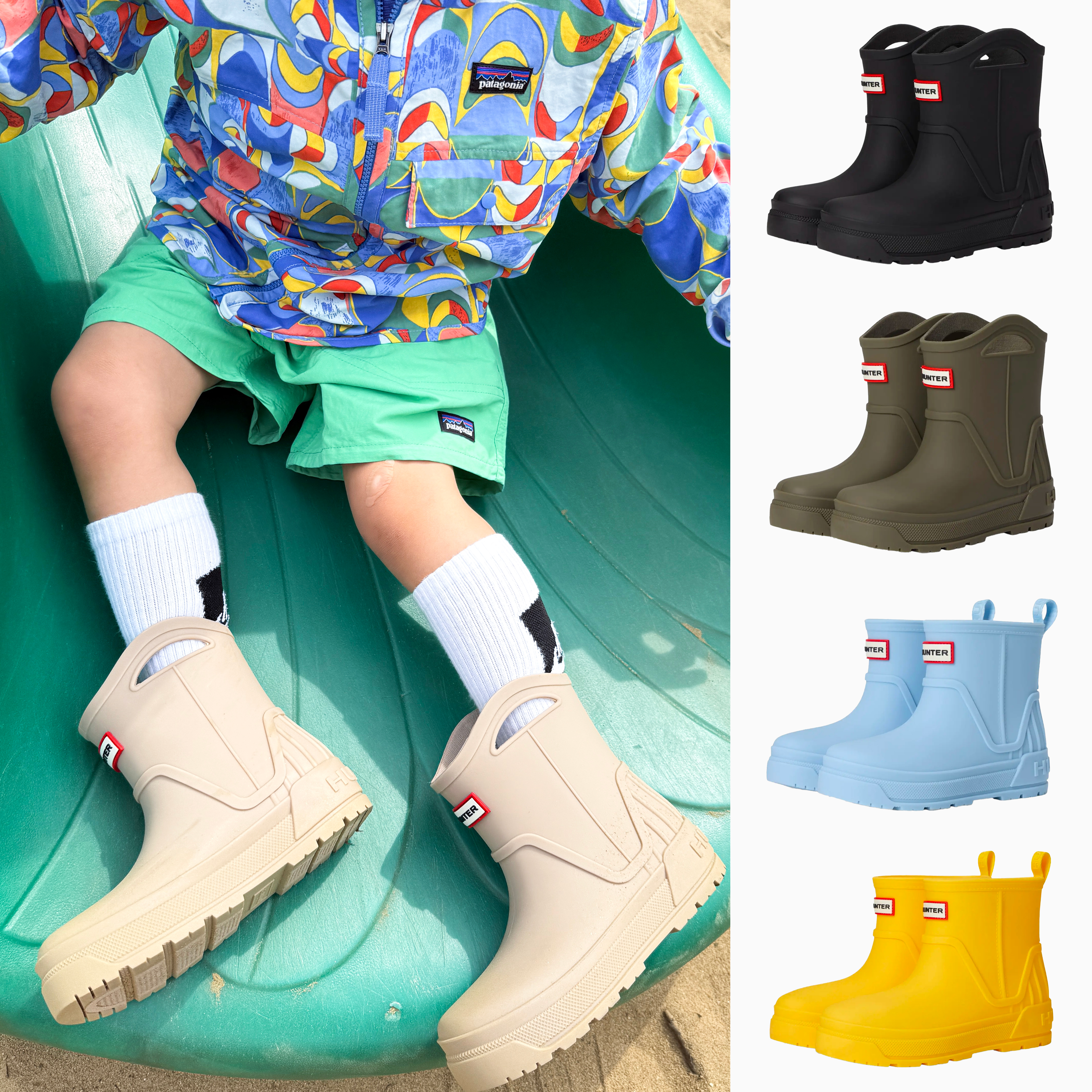 헌터 키즈 레인부츠 아동 부츠 장마철 신발 남아 여아