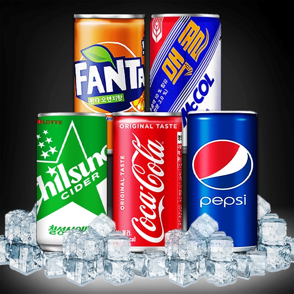 [미니캔] 음료수 코카콜라 펩시 칠성사이다 환타 맥콜 190ml 각2개10캔 캔음료 도매