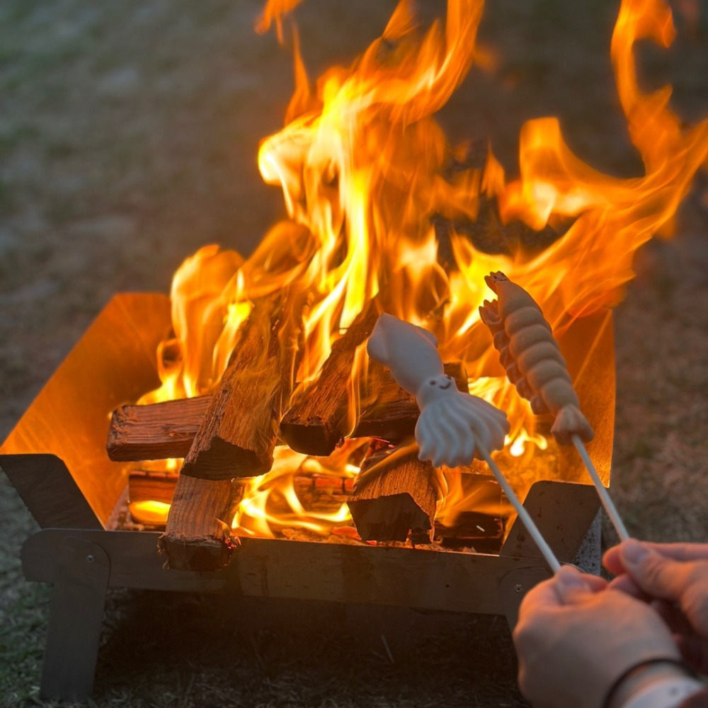 스텐 접이식 캠핑 화로대 휴대용 숯불 바베큐 불멍 그릴 경량 igt 미니 야외 테이블