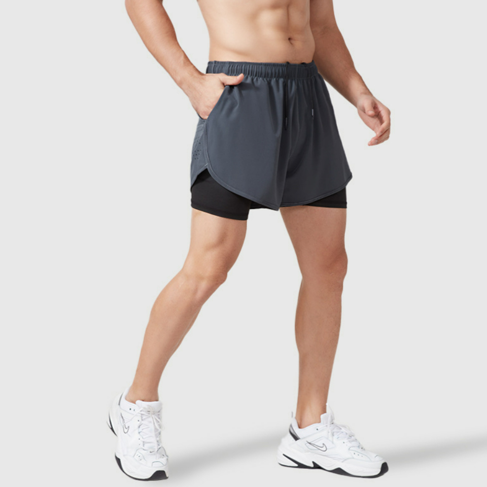 남여공용 러닝 투인원 쇼츠 러닝복 마라톤 팬츠 헬스복 트레이닝 헬스 반바지 히든포켓 - 상세 이미지 3