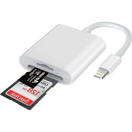 [AKAVO][해외]Apple MFi 인증을 받은 iPhone용 SD 카드 리더, 듀얼 슬롯 메모리 SD/TF 트레일 게임 카메라 뷰어, 휴대용 마이크로 리더 지원