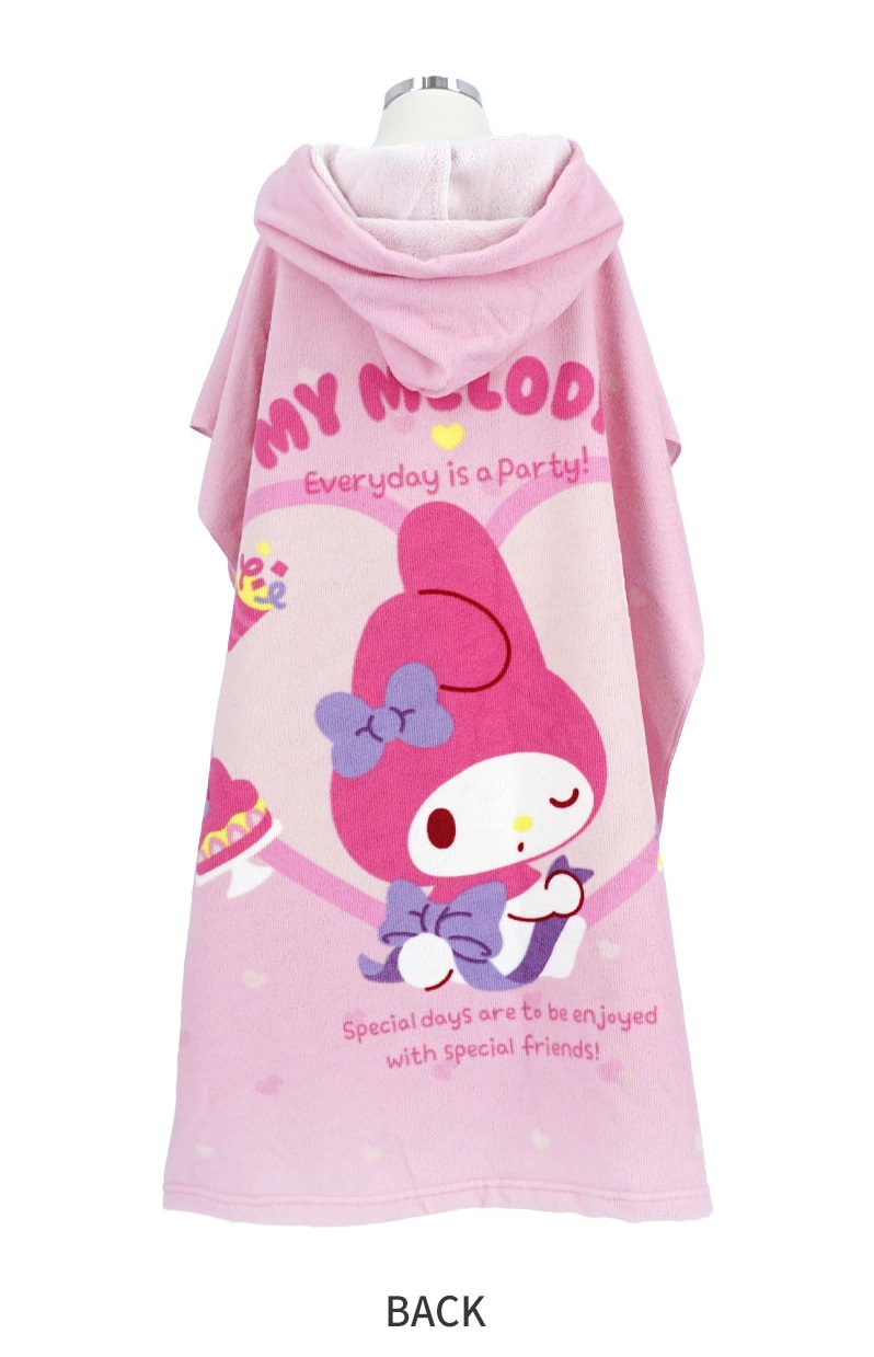 산리오 비치 가운 타올 마이멜로디 유아 주니어 후드 목욕 샤워
