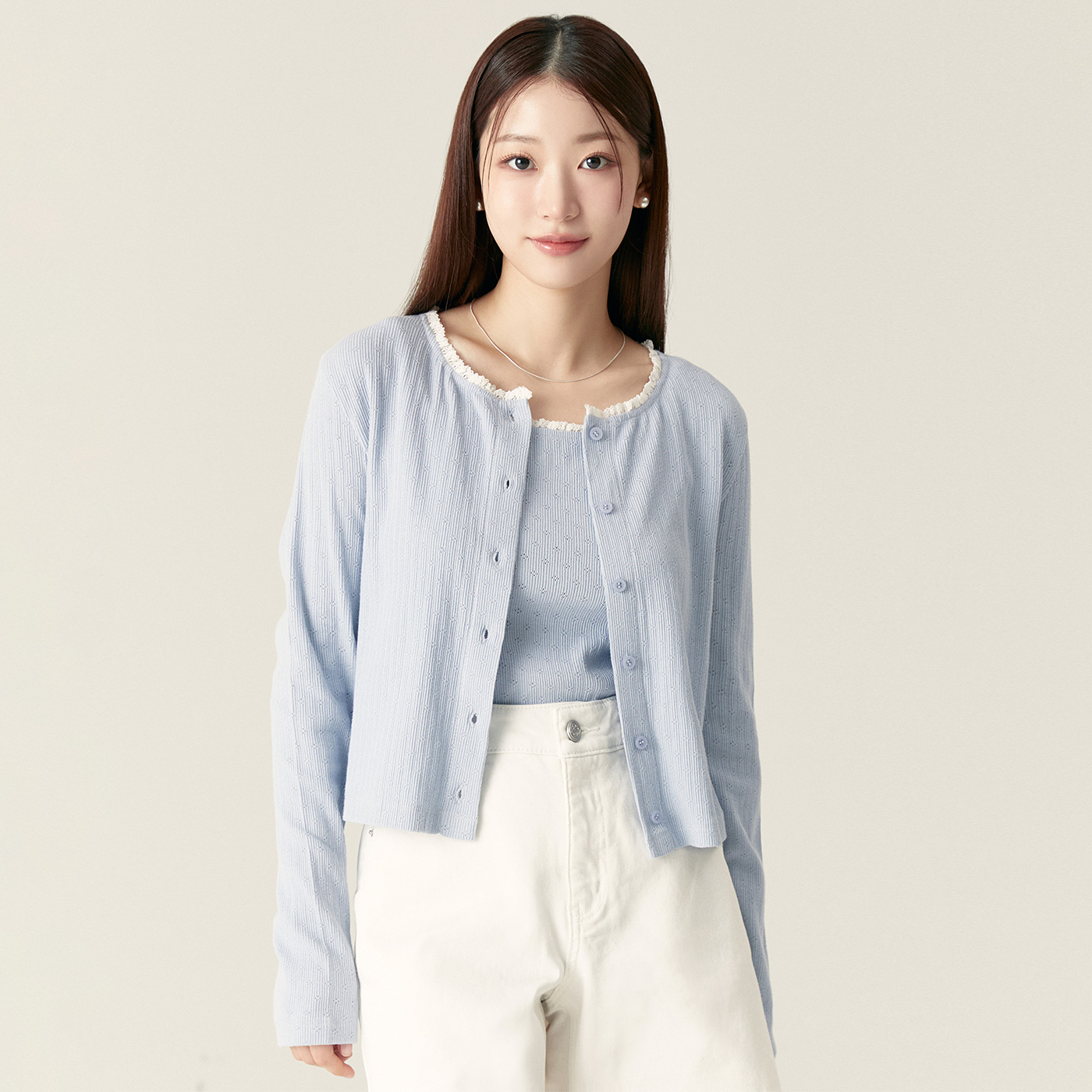 로엠 레이스 나시 가디건 세트 RMLWF25RT1 이미지 6