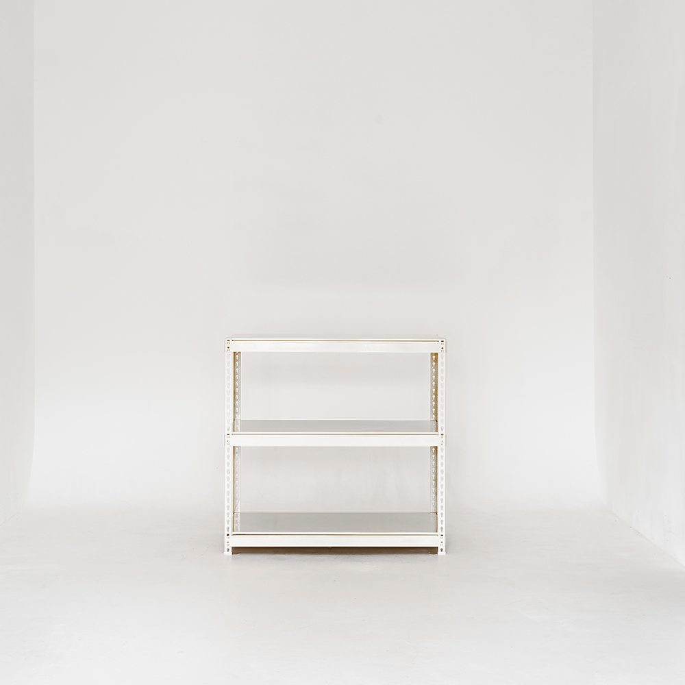 폴던스랙 올스틸 홈 카페 거실 수납 선반 인테리어 선반장 W1000xD500xH900mm, 3단, 아이보리