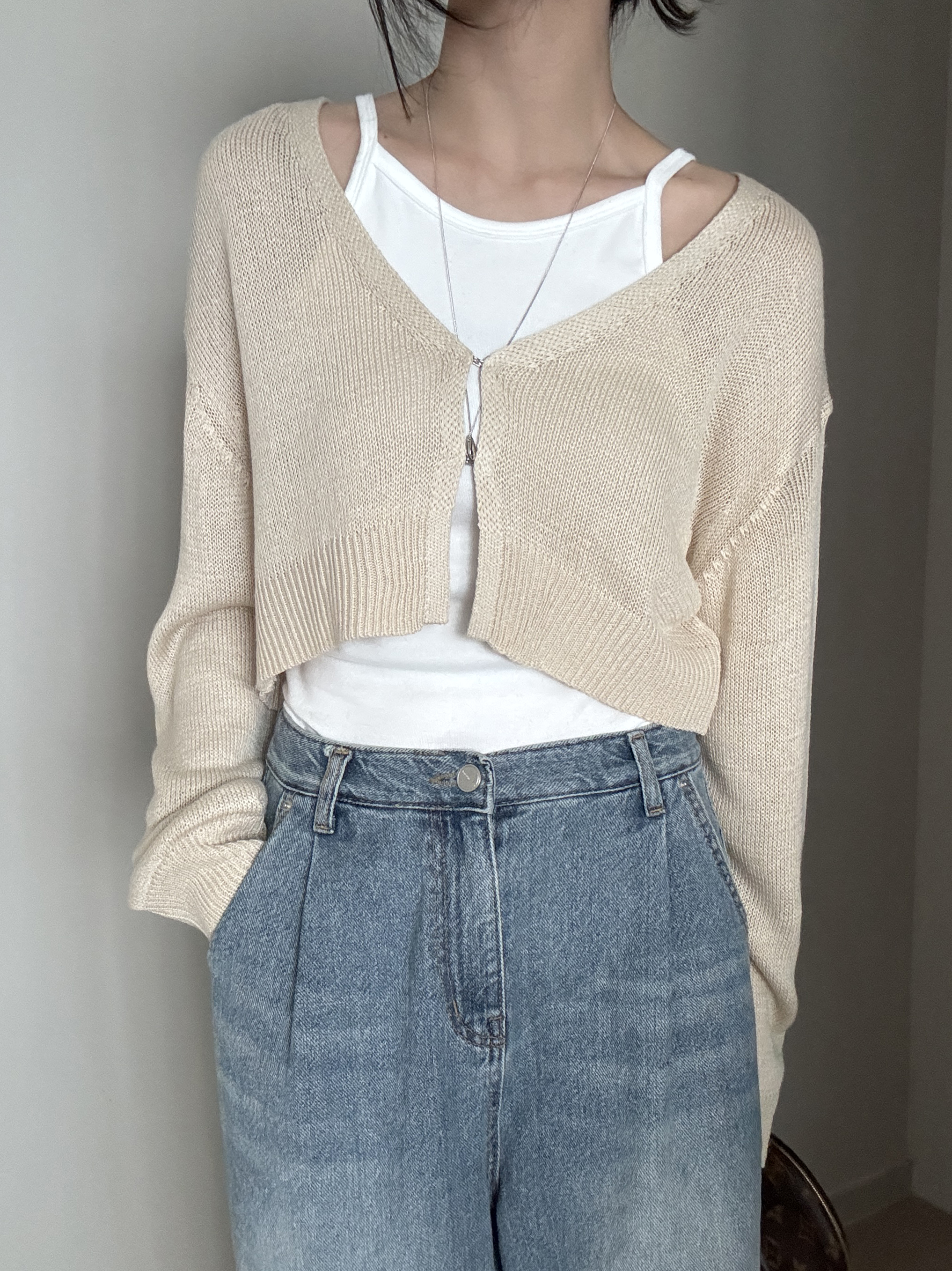 헤더 크롭 가디건 3color 상세 이미지 6