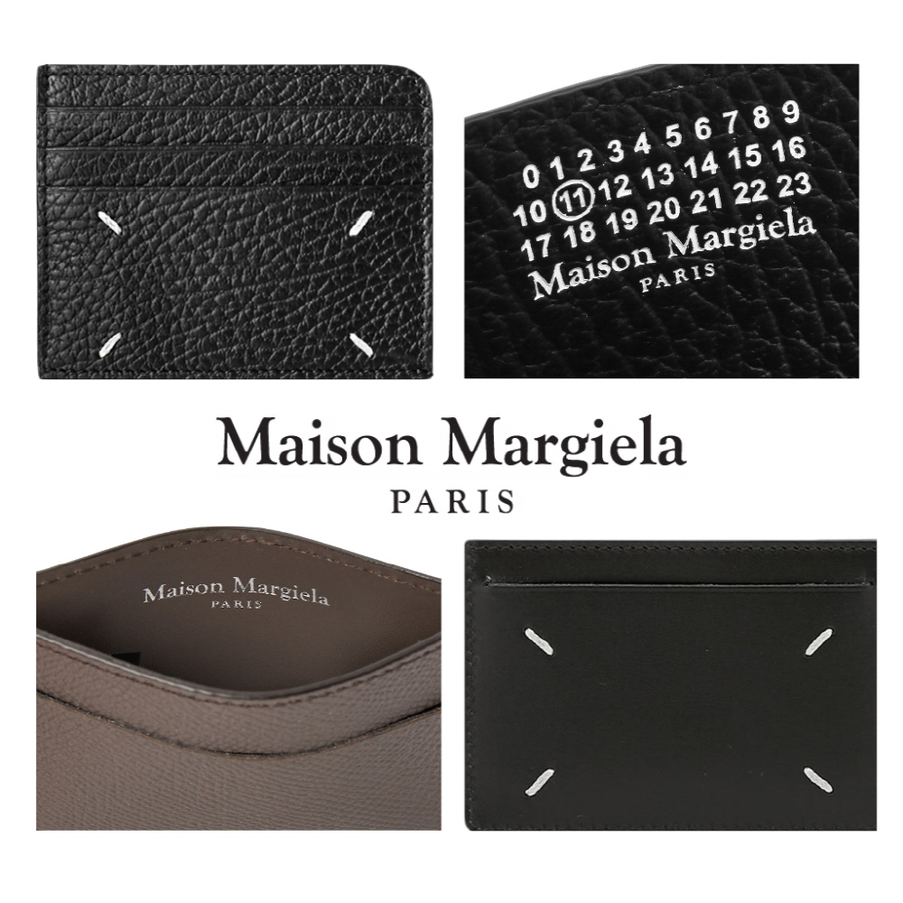 메종마르지엘라 카드 지갑 카드홀더 키링 명함 반지갑 스티치 블랙