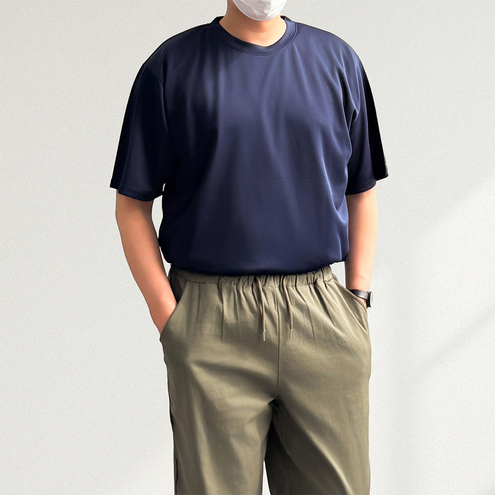 1+1 무지티 쿨티 메쉬반팔티 냉감티셔츠 - 상세 이미지 4