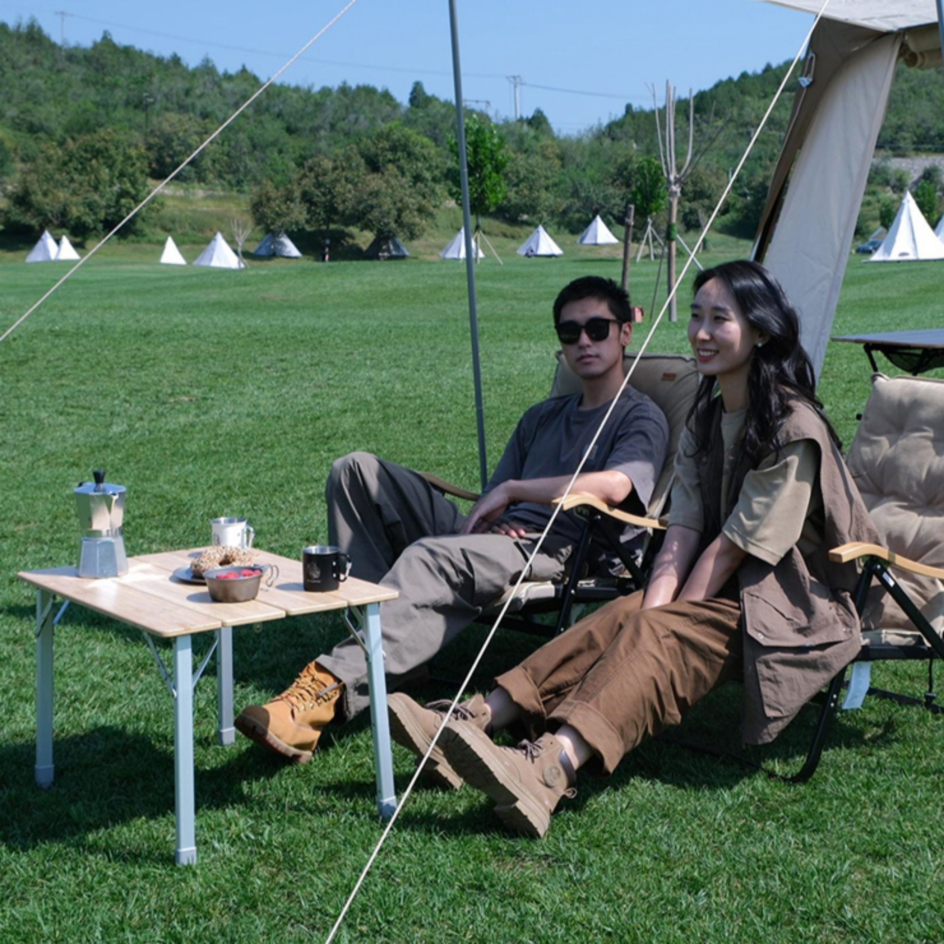 킹캠프 접이식 대나무 감성 테이블 피크닉 캠핑 탁자 KC2018 BAMBOO 6550 - 상세 이미지 3