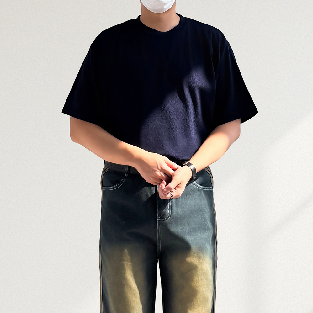 링클프리반팔티 무지티 쿨티 남자흰티 - 상세 이미지 3