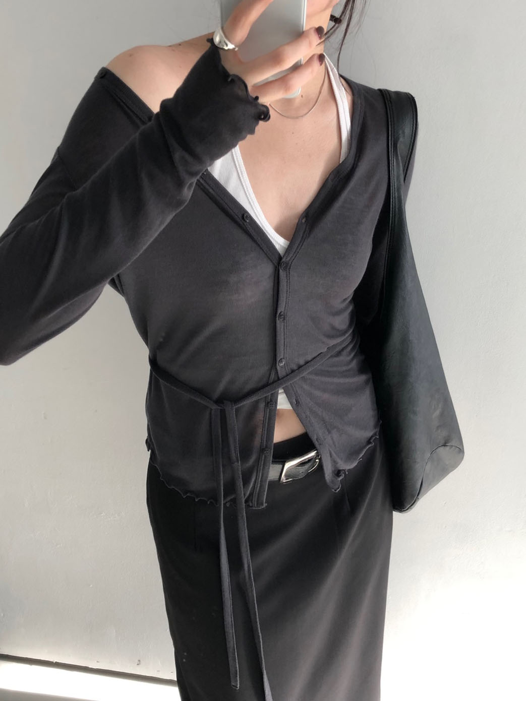 frill button cardigan 프릴 버튼 가디건 (스트랩 set) 상세 이미지 16