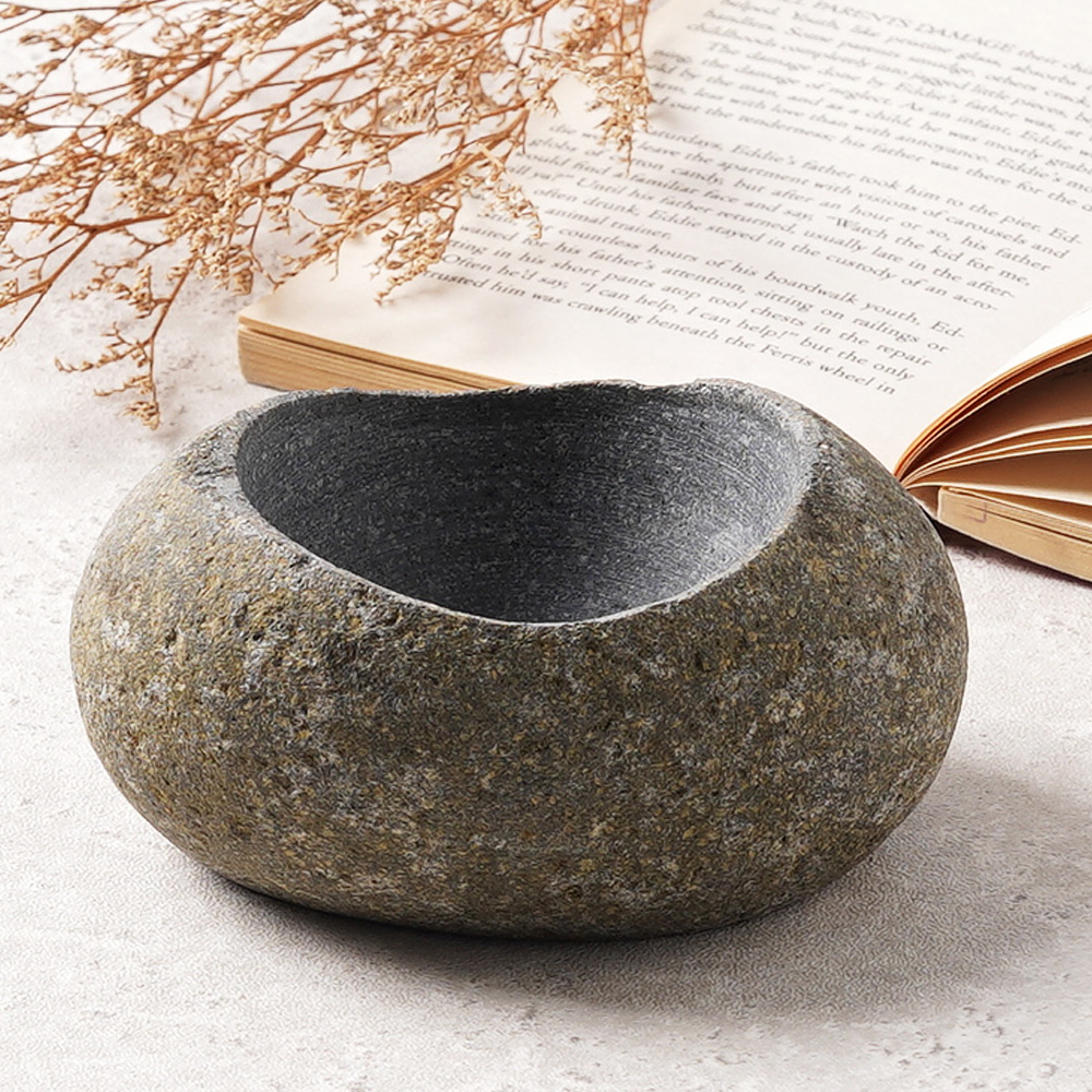 파인다이닝 발리 자연석 스톤 오발 볼 샐러드 파스타 디저트볼 1개, 11cm - 상세 이미지 5