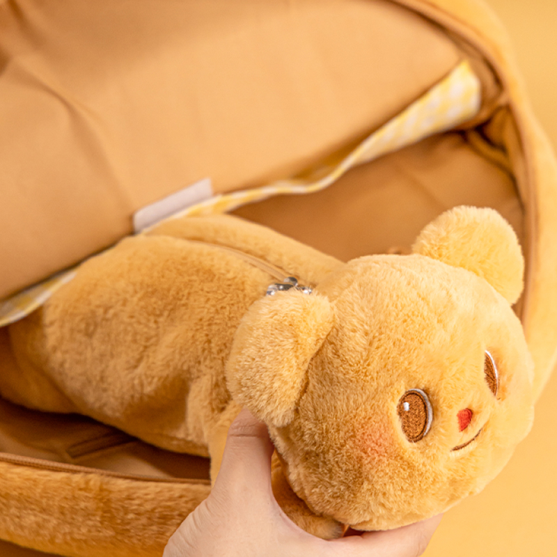 버터베어 캐릭터 귀여운 입체 파우치 지퍼필통 곰돌이 펜파우치 - 상품 이미지