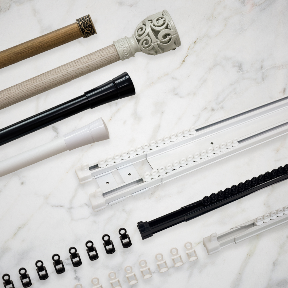 사라하우스 저소음 고급형 전착 커튼레일 화이트 4자(66~120cm)