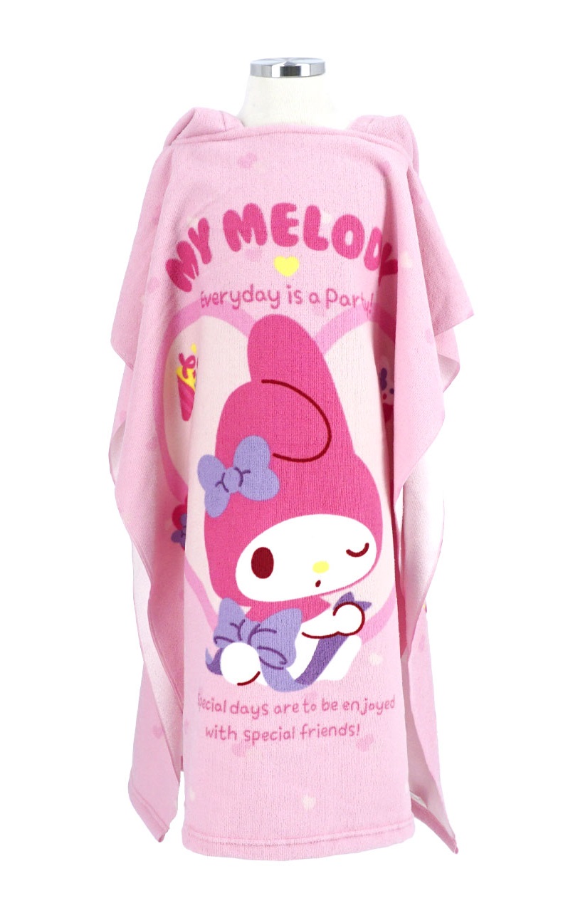 산리오 비치 가운 타올 마이멜로디 유아 주니어 후드 목욕 샤워