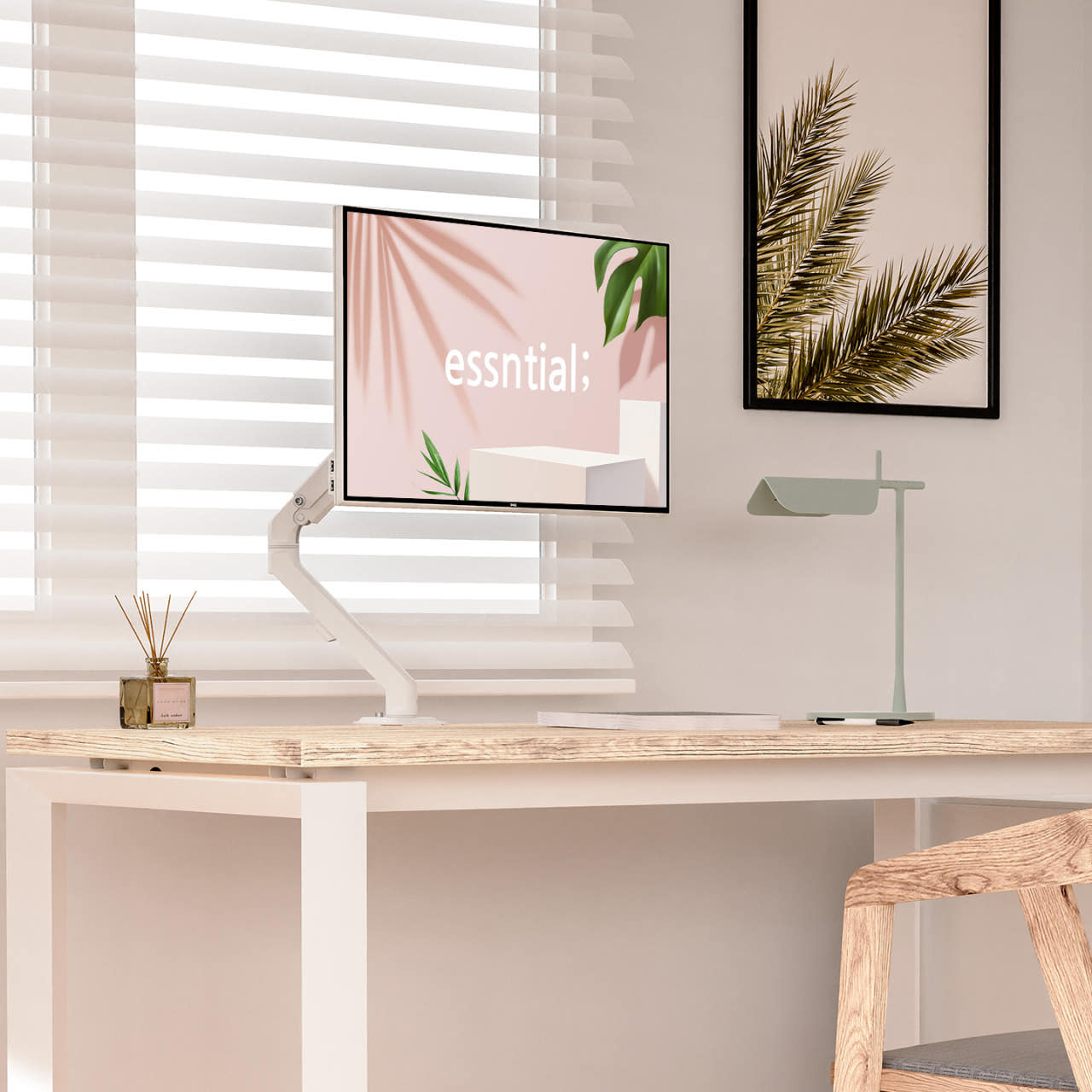 마운트뷰 MV-G1A 모니터암 화이트 싱글 모니터 거치대