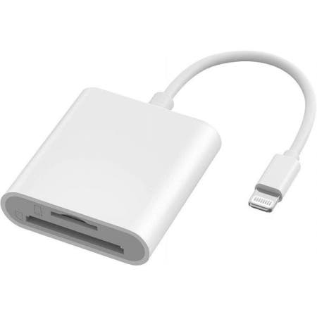 [FUHAYA][해외]iPhone iPad용 SD 카드 리더, SLR 카메라용 듀얼 슬롯이 있는 Apple MFi 인증 SD/Micro 리더 어댑터 케이블, 트레일 게임 카메라 뷰어, iPhon
