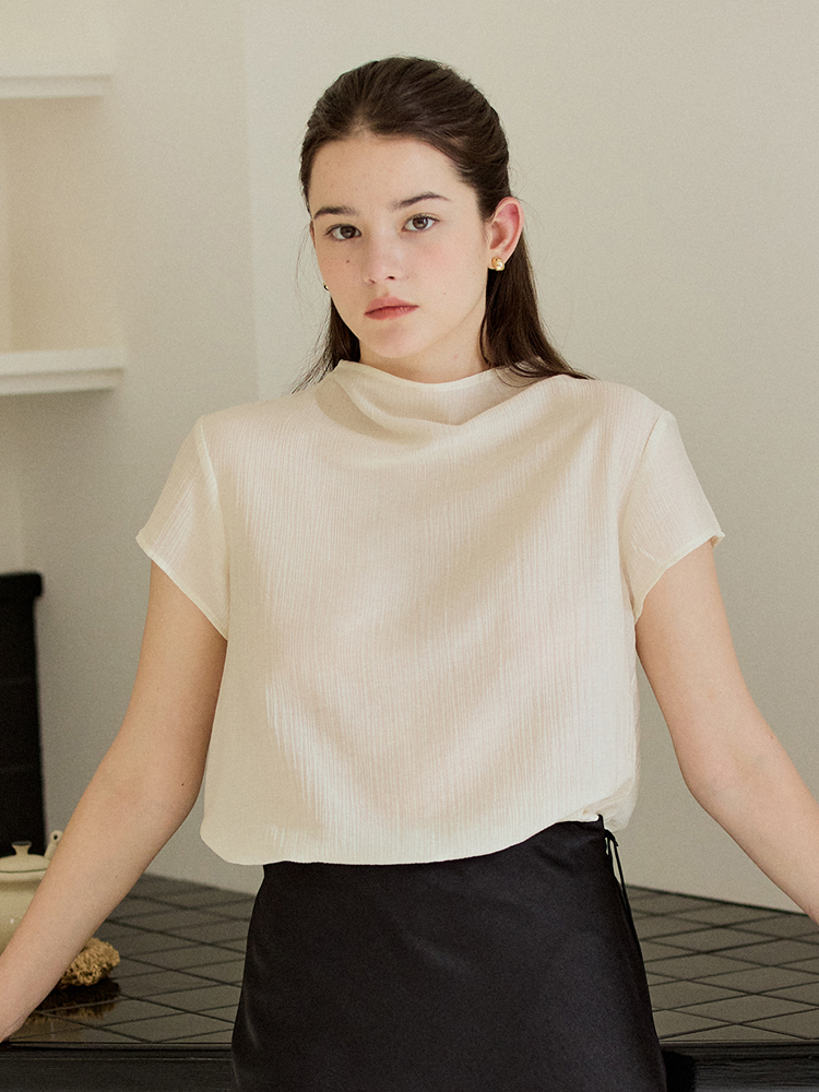 [엽페] 플리티드 캡 셔츠 아이보리