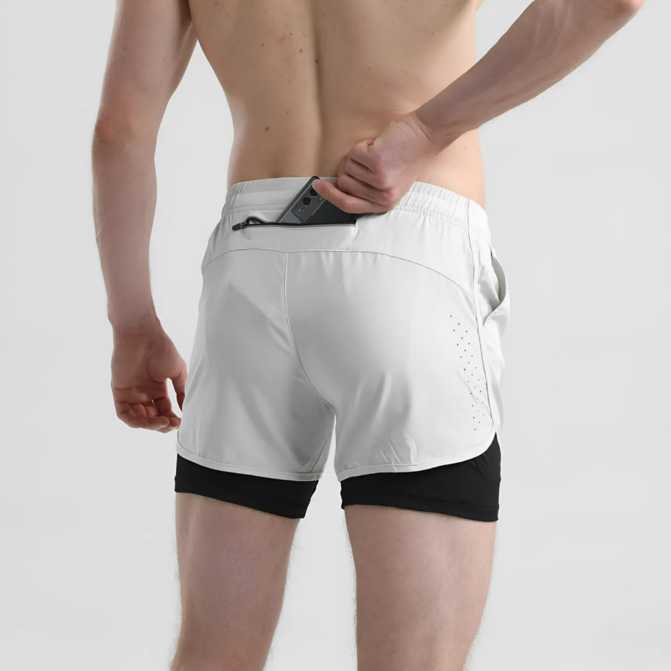 남여공용 러닝 투인원 쇼츠 러닝복 마라톤 팬츠 헬스복 트레이닝 헬스 반바지 히든포켓 - 상세 이미지 2