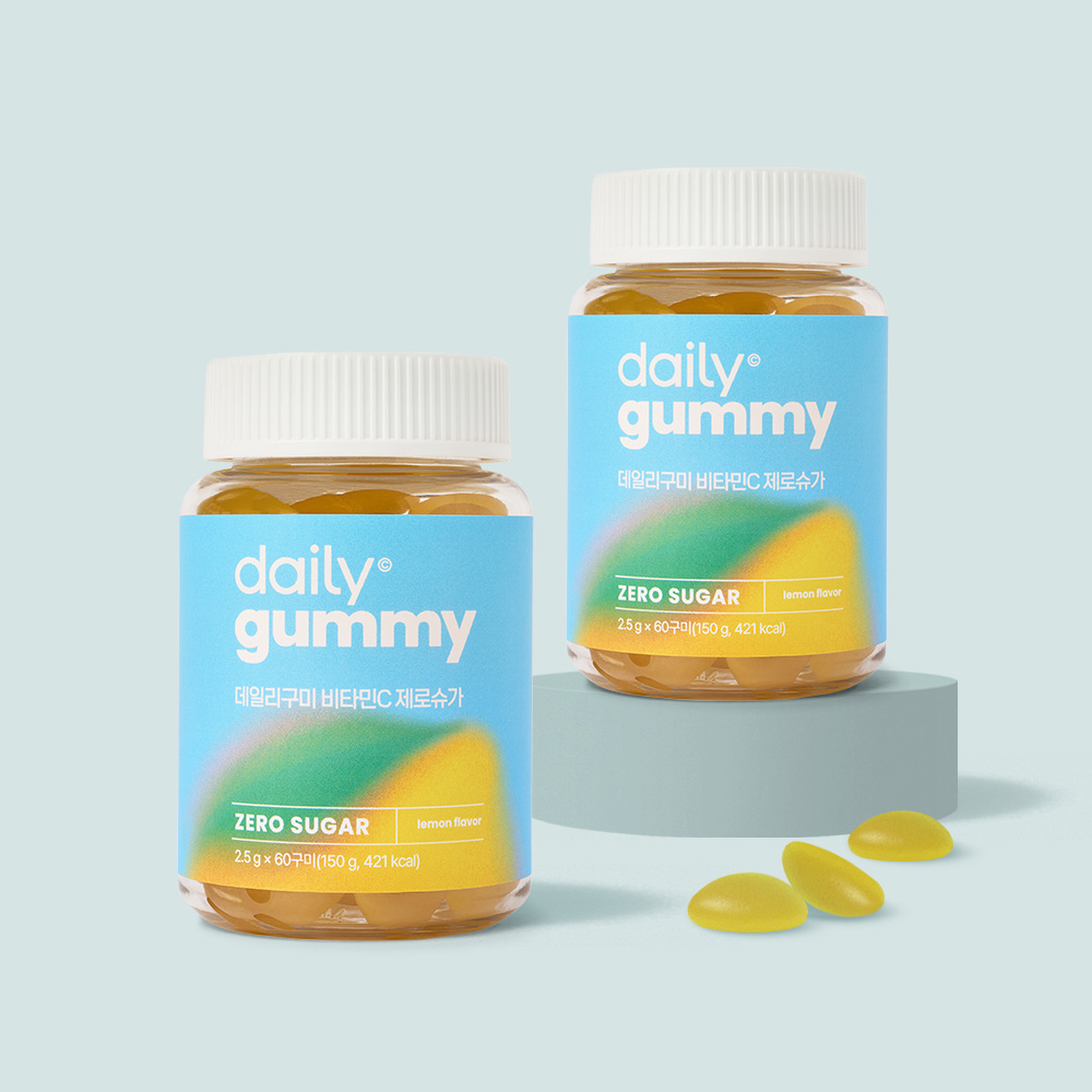 데일리 구미 비타민C 젤리 제로슈가 2.5g (병) 60구미, 2개