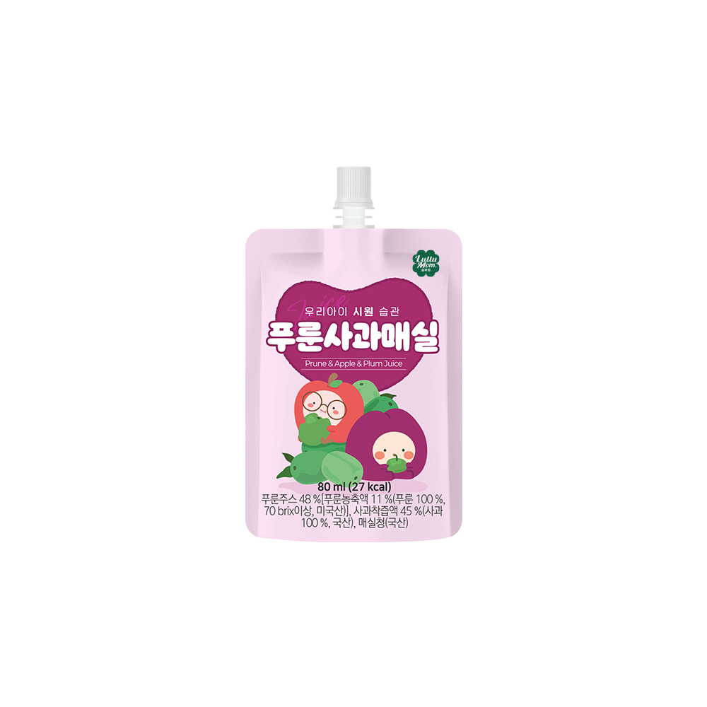 룰루맘 우리아이 시원습관 푸룬사과매실 주스 1봉(80ml) - 상품 이미지
