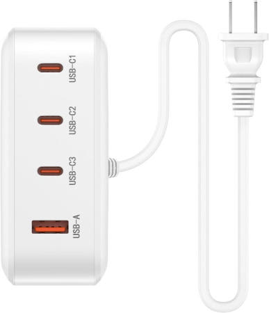 [해외]USB충전기 총 130W 4포트 iPhone 16 빠른 USB-C 3 USB-A 1 단일포트 100W/PD 3.0 PPS QC4+호환 4개 묶음배송가능