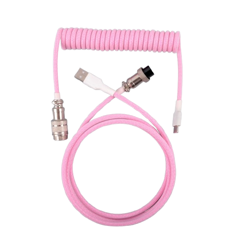키보드 항공케이블 눈꽃케이블 키보드선 코일 C타입 USB 연결 핑크 3.0m - 상세 이미지 2