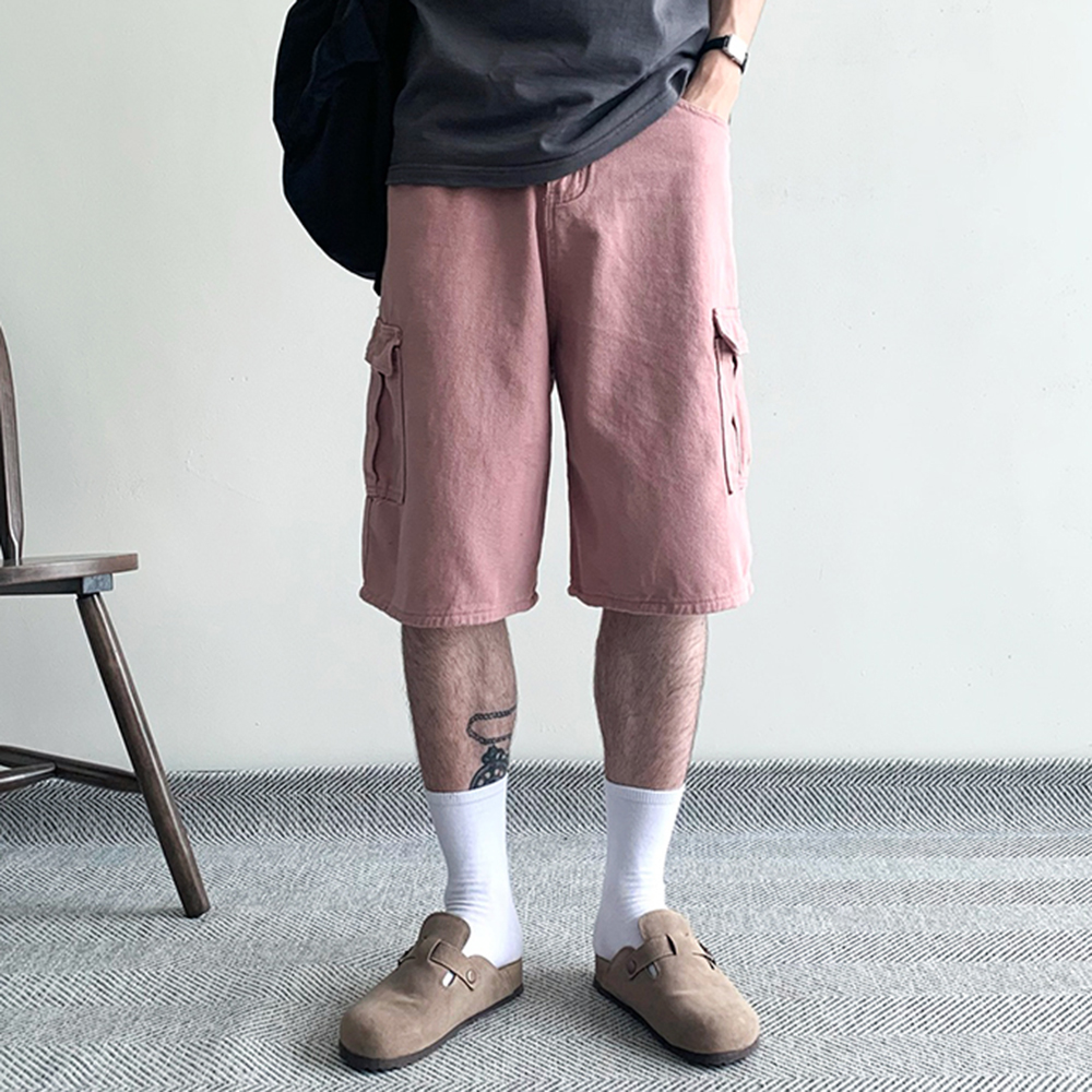 남자버뮤다팬츠 6부반바지 피그먼트반바지 - 상품 이미지