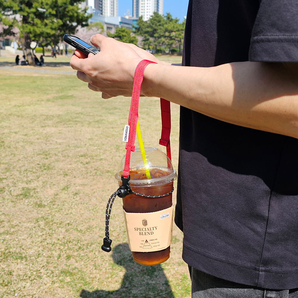 핸디루프 텀블러 스트랩 테이크아웃 컵 손잡이 홀더 브라운 - 상세 이미지 3