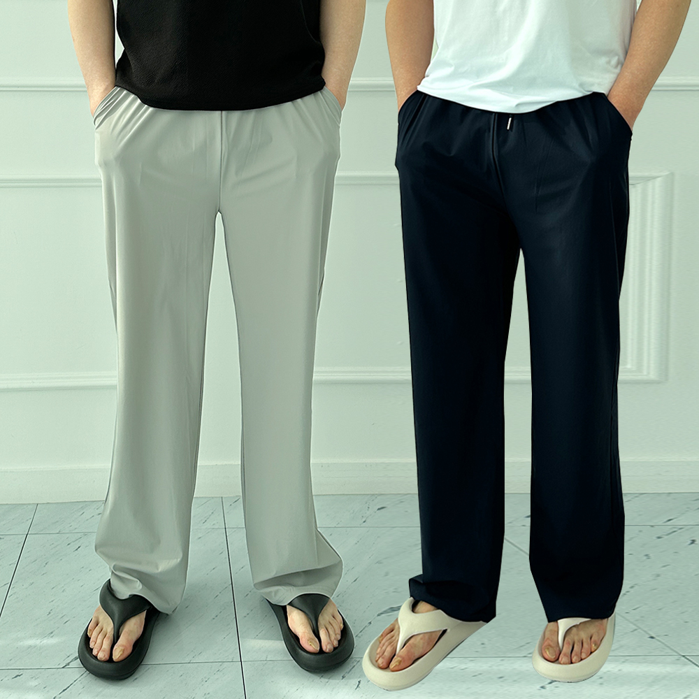 1+1 남자냉장고바지 남성여름슬랙스 통넓은바지 와이드