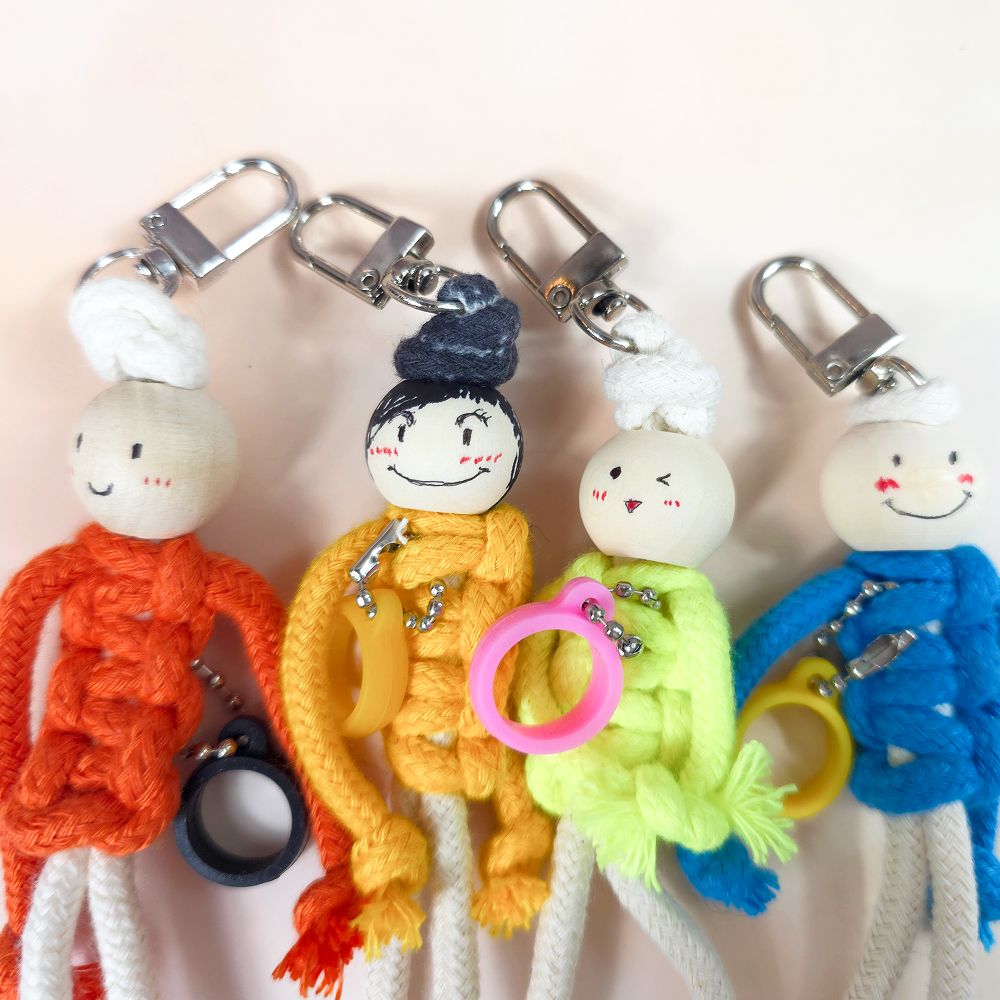 마크라메 걱정인형 립스틱 립밤 키링 만들기 DIY 립 틴트 케이스 고리 홀더 매듭 인형 - 상세 이미지 3