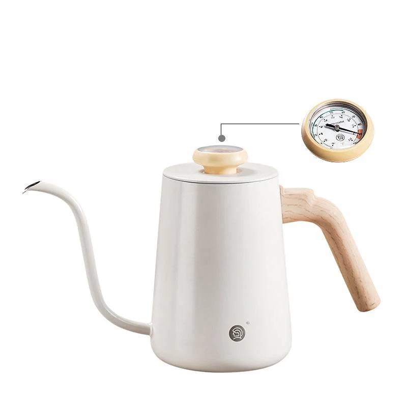 zeroHero C07 프로 푸어오버 커피 케틀 핸드드립포트 온도계 650ml, 화이트 - 메인 이미지